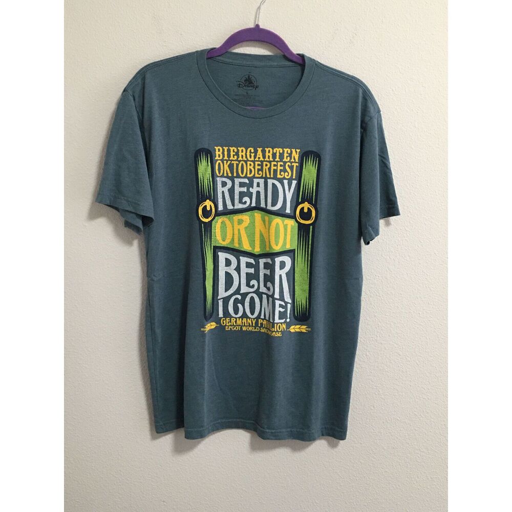 Disney Epcot Biergarten Oktoberfest T-Shirt Tee 2022 Ready or Not Beer I Come L